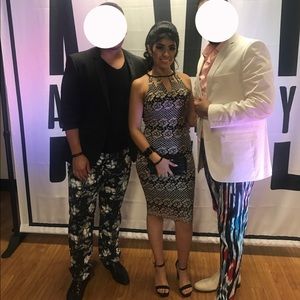 Black and gold floral dress